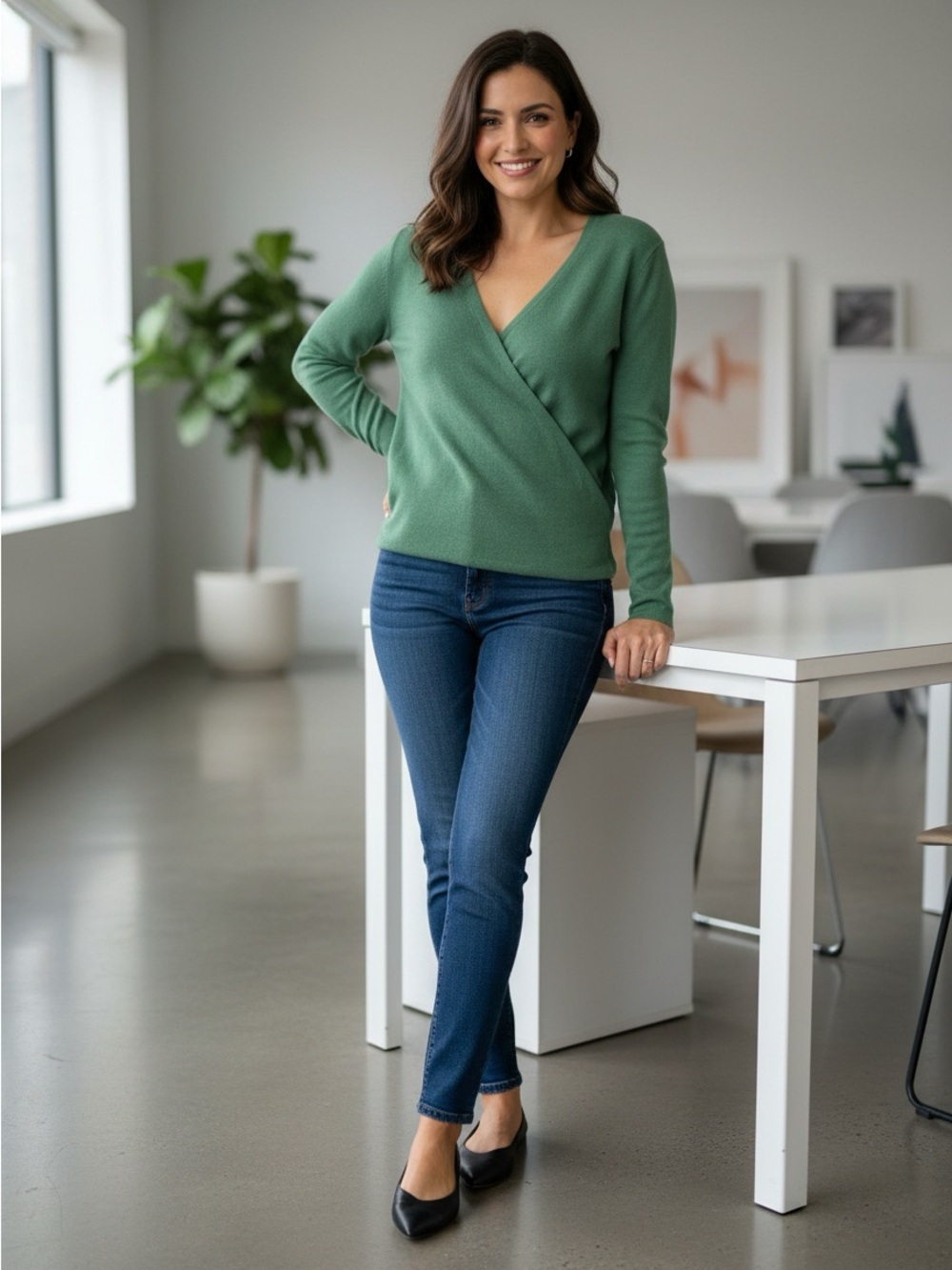 NIC+Zoe Women’s Green 4 Way Cardigan Sweater Size XS
